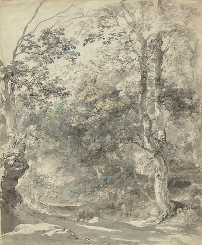Wooded Landscape with Cows by Johann Georg vonm Dillis